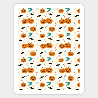 Halloween Mid Century Pumpkins Pattern Sticker